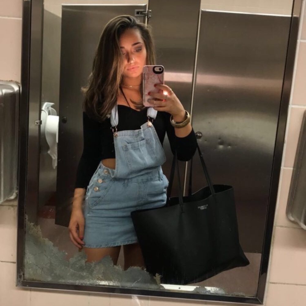 Denim overall dress